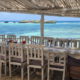 Sunny ocean weather viewed from a beachfront restaurant in Watamu, Kenya.