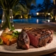 Premium South African steak served poolside at Visiwa Restaurant in Watamu