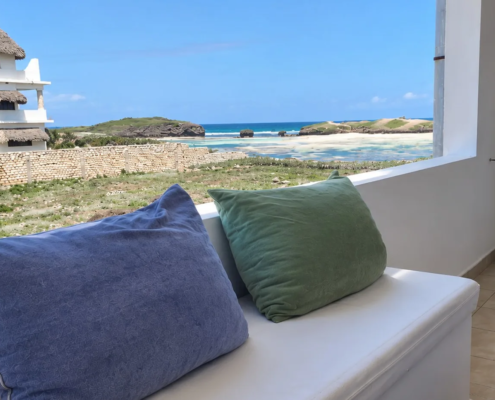 Family Suite at Visiwa Beach Resort, Watamu – lounge with ocean view