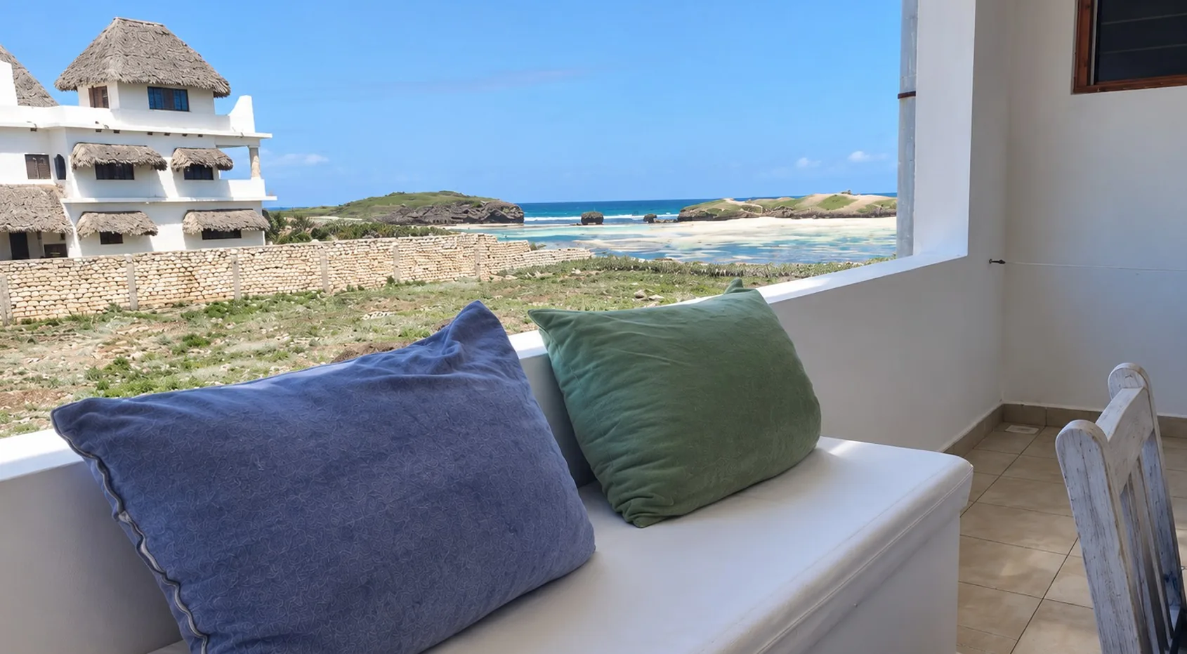 Family Suite at Visiwa Beach Resort, Watamu – lounge with ocean view
